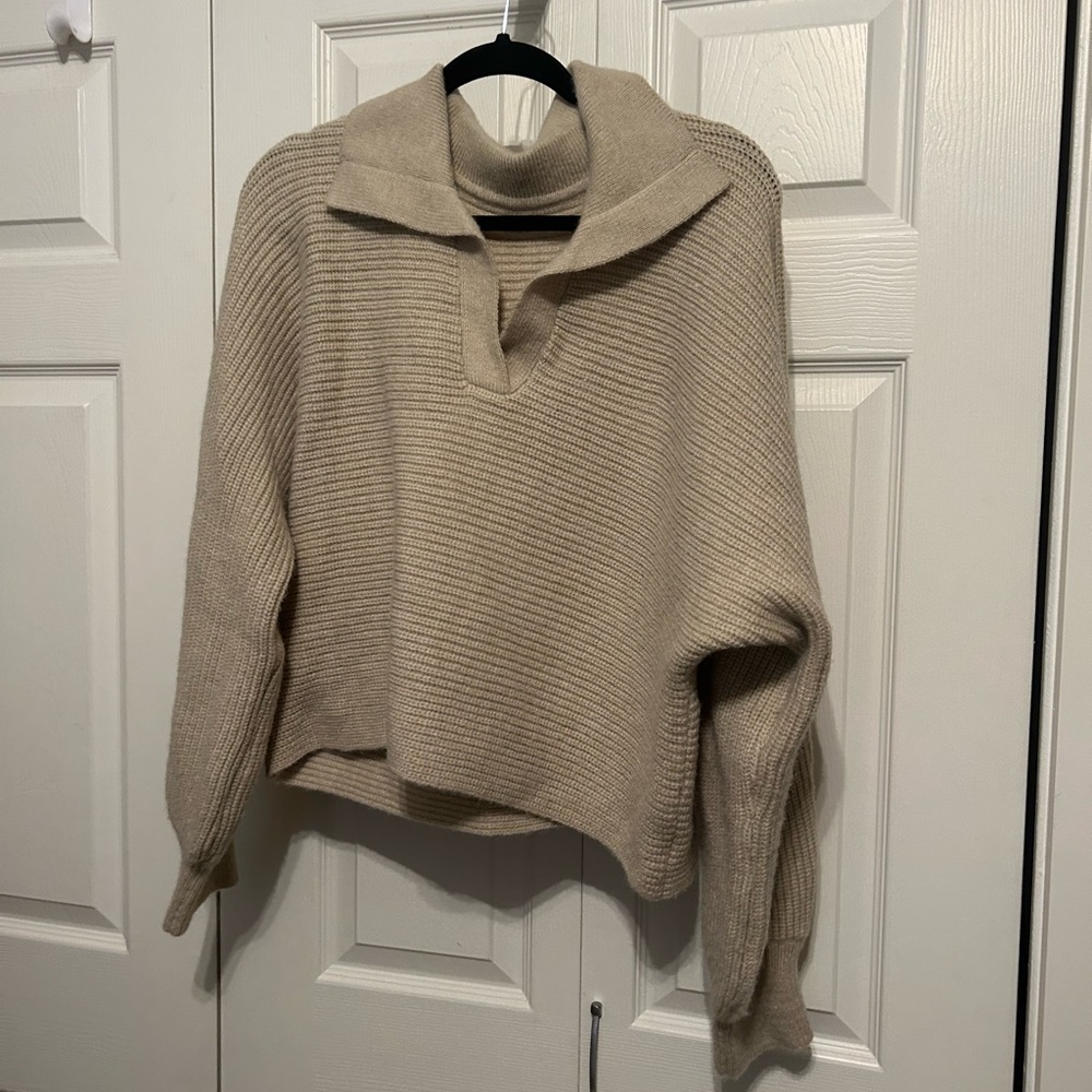 NWOT Amazon.com Collared Beige Sweater
